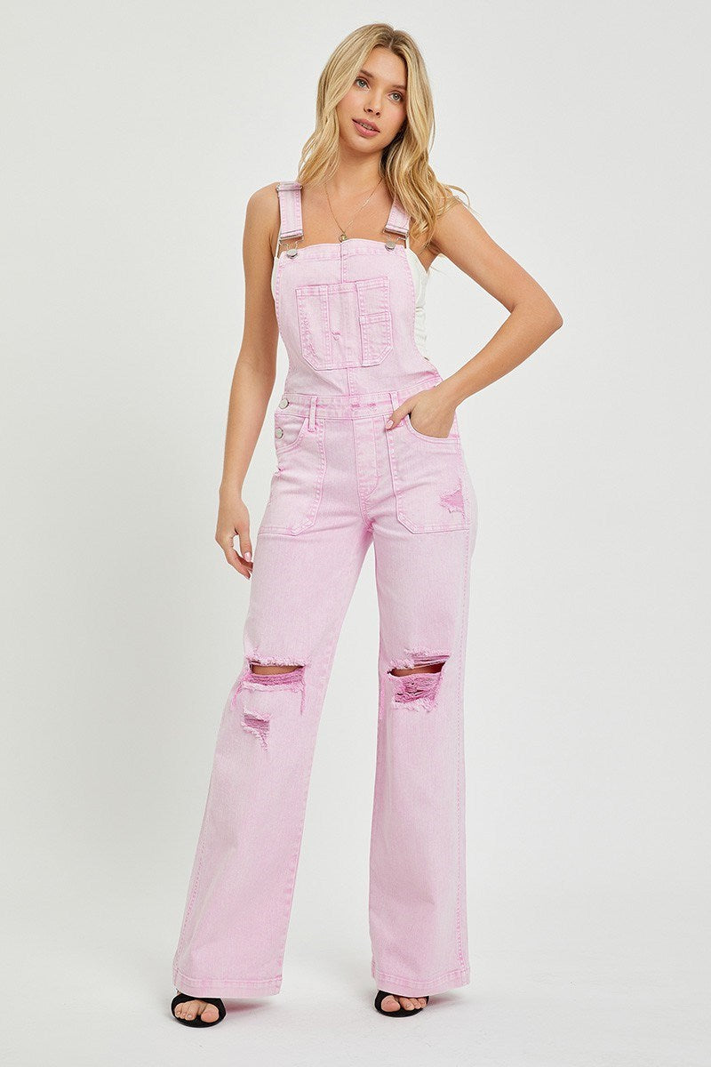 Risen Jeans Acid Pink Overalls