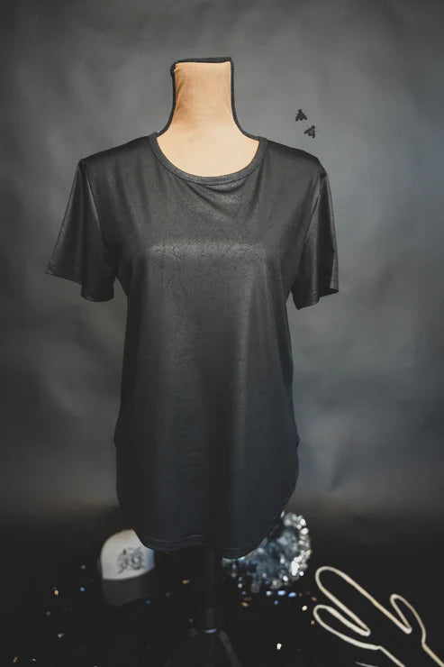 Black Swanky Leather Shirt