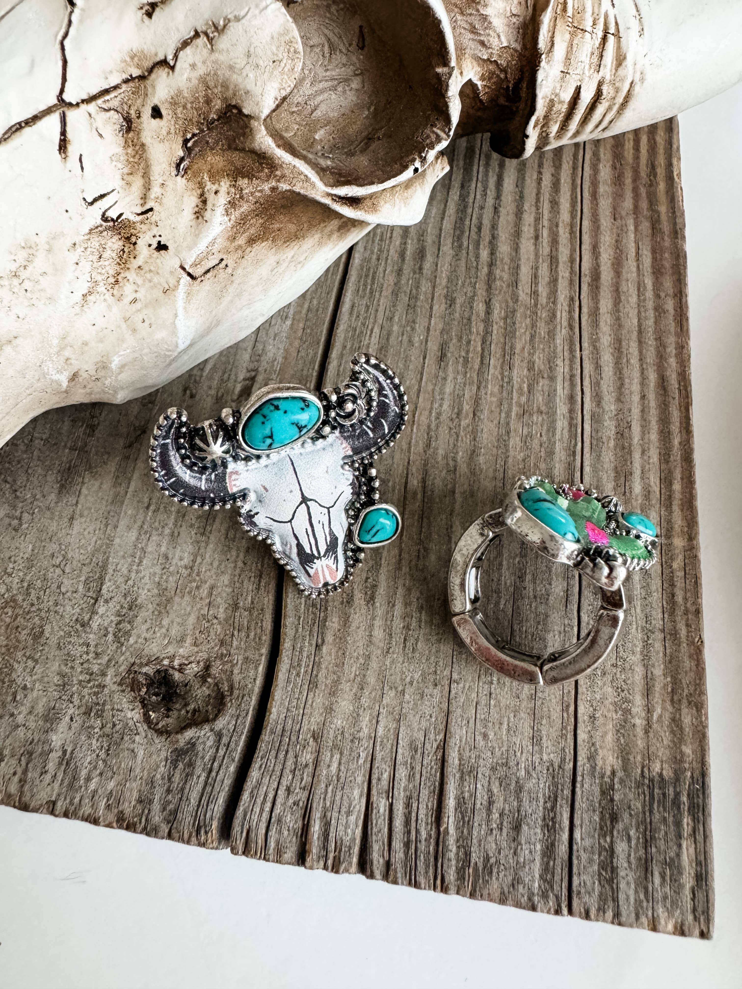 Western Pendant Adjustable Ring - Cactus | Steer 